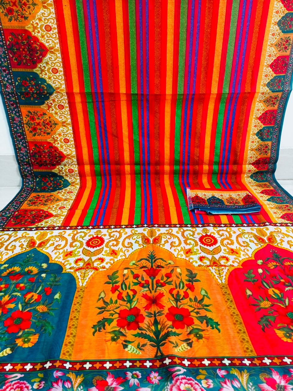 ব্লাউজ পিস সহ শাড়ী DP-6038