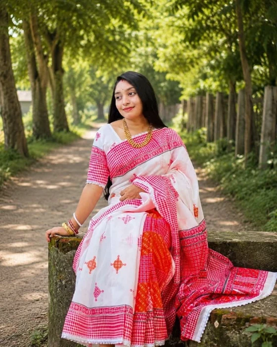 Tangail silk Saree With Blouse Code-TSS-1701