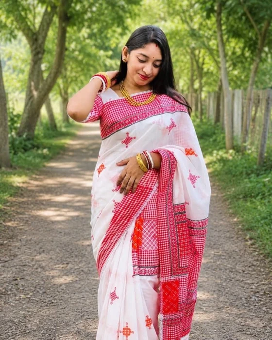 Tangail silk Saree With Blouse Code-TSS-1701