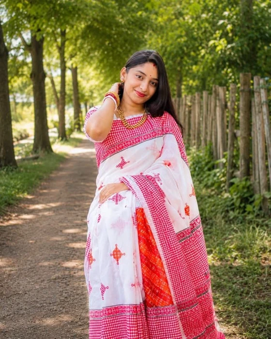 Tangail silk Saree With Blouse Code-TSS-1701