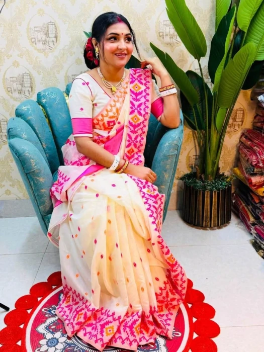Tangail silk Saree With Blouse Code-TSS-1702